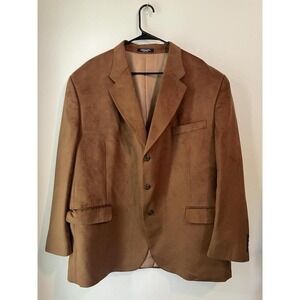 Vintage Chaps Ralph Lauren‎ Mens Brown Suede Sport Coat Blazer Jacket 50R